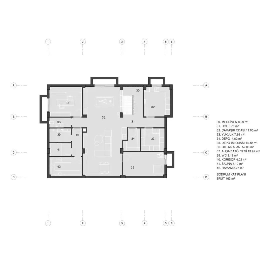 iki katli altı beyaz ustu siyah modern villa